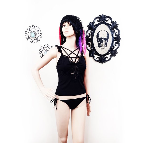 Pentagram and Lace Sweetheart Halter - Picture 2 of 4